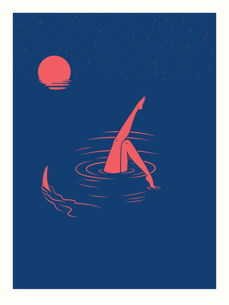 Midnight Swim | Limited Edition Art Print | LA Graphic Artist