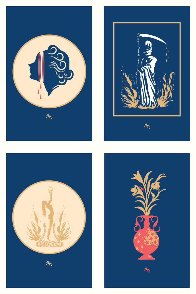 Indigo Post Card Set | Limited Edition Art Prints | Never Made